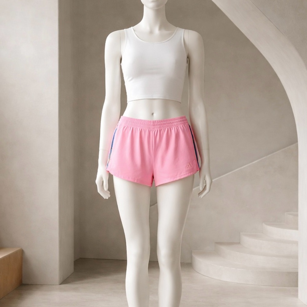 adidas Pink Women's Athletic Shorts with Side Stripe Detail